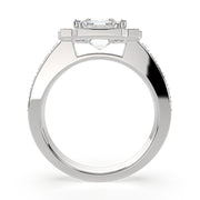 Amalia Emerald Cut Halo Pave Engagement Ring Setting - Nivetta
